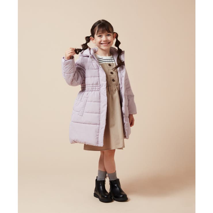 160]フィット＆フレア中綿ロングコート[品番：ITKW0019106