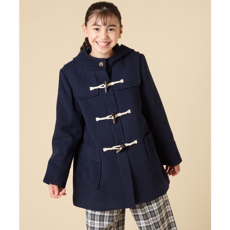 ネイビー | ライトフェイクウールダッフルコート | a.v.v【KIDS】