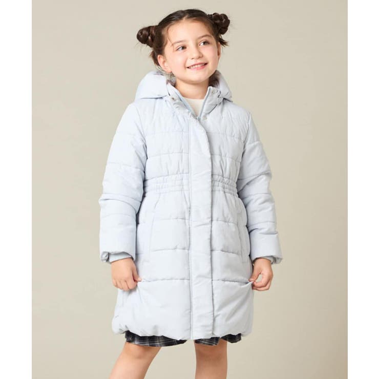 [100 160]【フード取り外し可能 お家で洗える】フィット＆フレア中綿ロング… | a.v.v【KIDS】 | 詳細画像1 