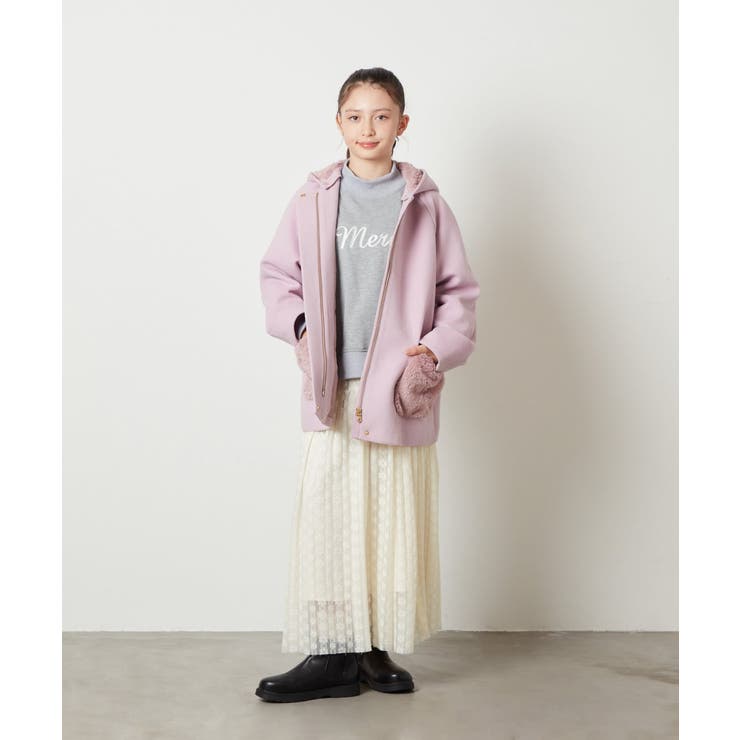 [100-130]【2WAY】ファーポケットAラインコート | a.v.v【KIDS】 | 詳細画像41 