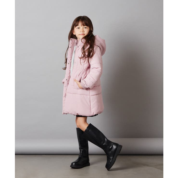 160]【2WAY】フィット＆フレア中綿ロングコート[品番