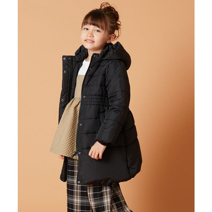 160]【2WAY】フィット＆フレア中綿ロングコート[品番