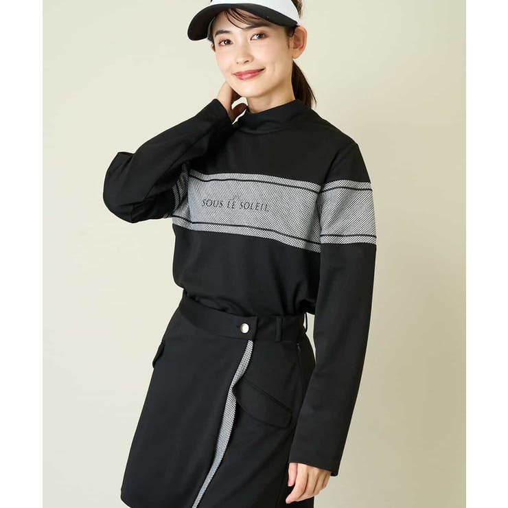 ブラック | レディースゴルフウエア モックネックプルオーバー | a.v.v【WOMEN】