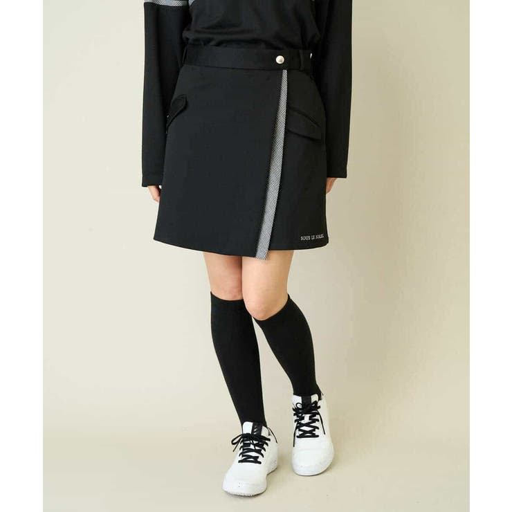 レディースゴルフウエア ラップ風キュロットパンツ[品番