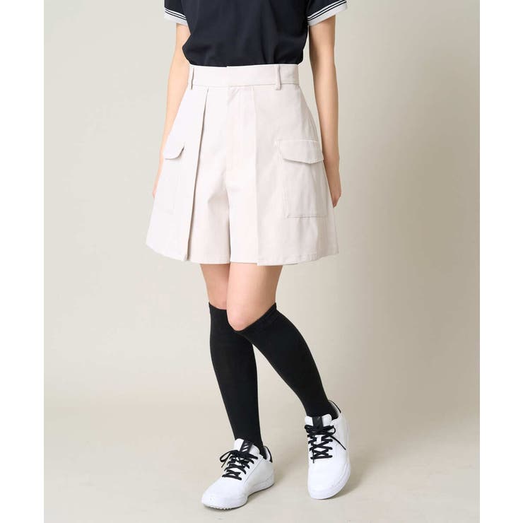 レディースゴルフウエア 【ベルト2点SET】カーゴキュロット