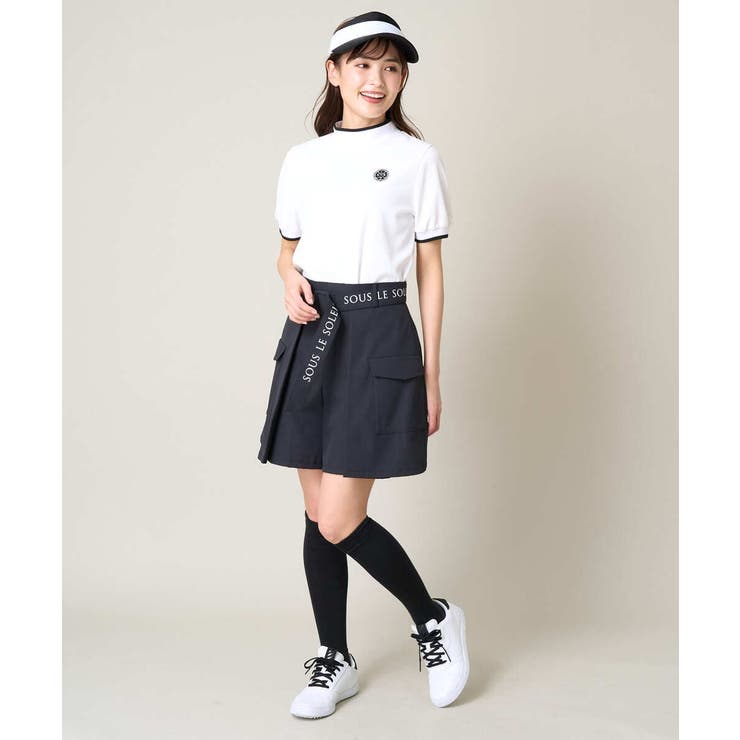 レディースゴルフウエア 【ベルト2点SET】カーゴキュロット