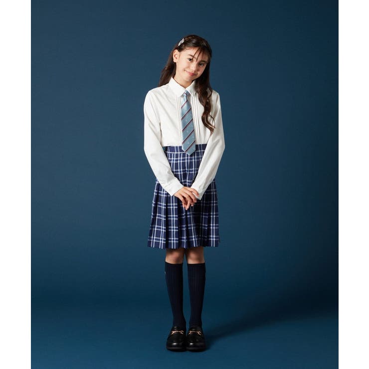 [140-160]【卒服】リボンタイ付きピンタックブラウス | a.v.v【KIDS】 | 詳細画像10 