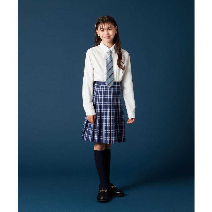 [140-160]【卒服】リボンタイ付きピンタックブラウス | a.v.v【KIDS】 | 詳細画像12 