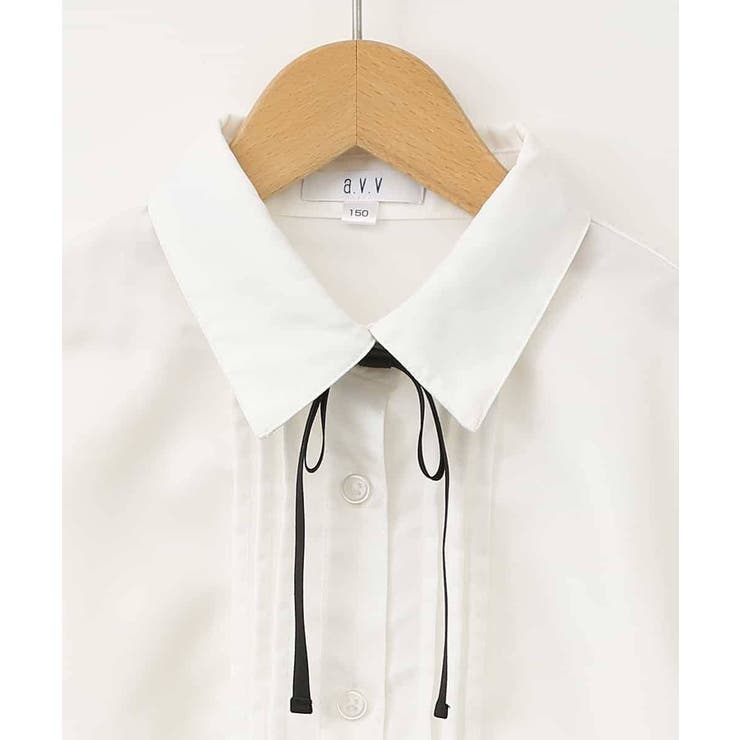 [140-160]【卒服】リボンタイ付きピンタックブラウス | a.v.v【KIDS】 | 詳細画像22 