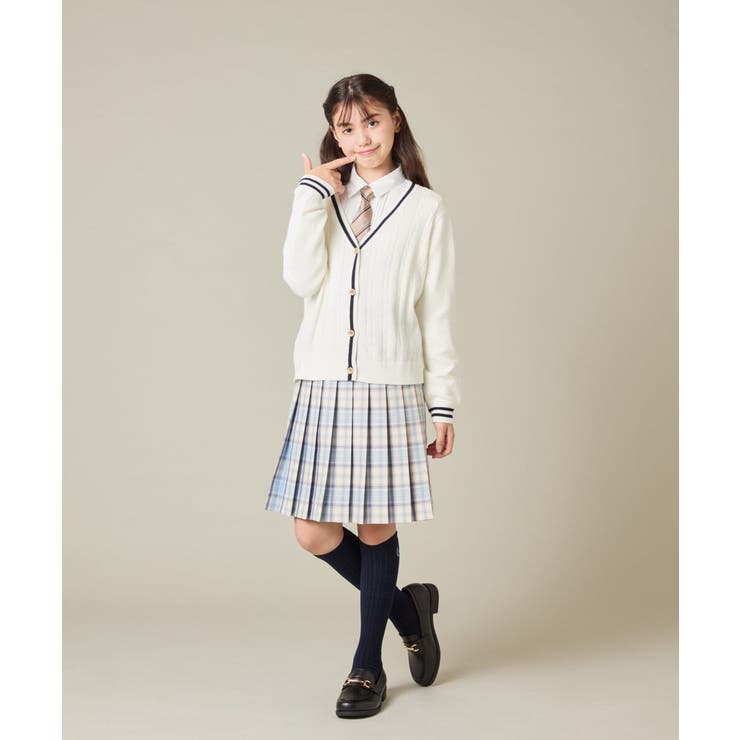 [150-160]【卒服】配色ケーブルカーディガン | a.v.v【KIDS】 | 詳細画像8 