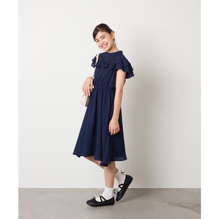 レース切り替えフリルワンピース | a.v.v【KIDS】 | 詳細画像8 