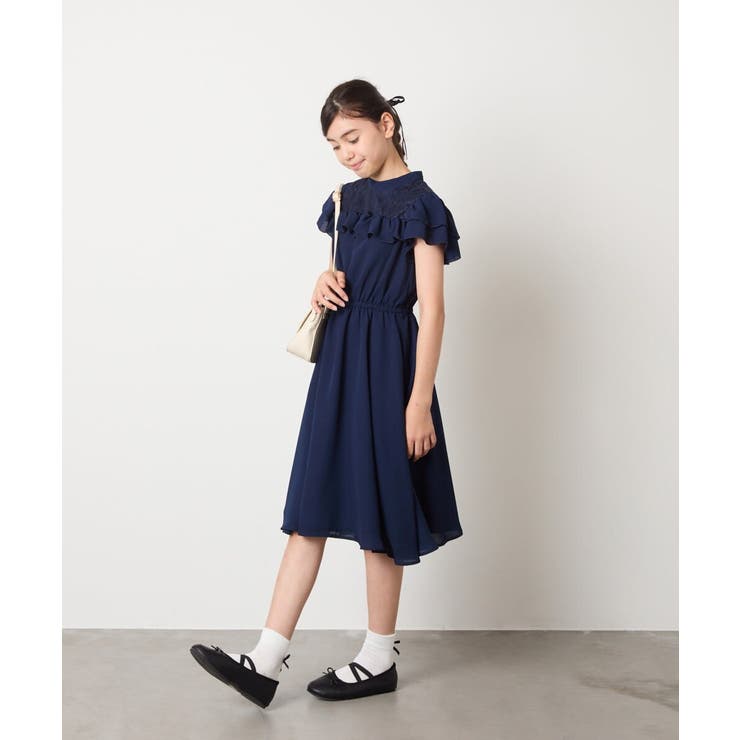 レース切り替えフリルワンピース | a.v.v【KIDS】 | 詳細画像9 