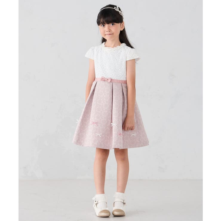 フラワージャガードフィット＆フレアワンピース | a.v.v【KIDS】 | 詳細画像6 