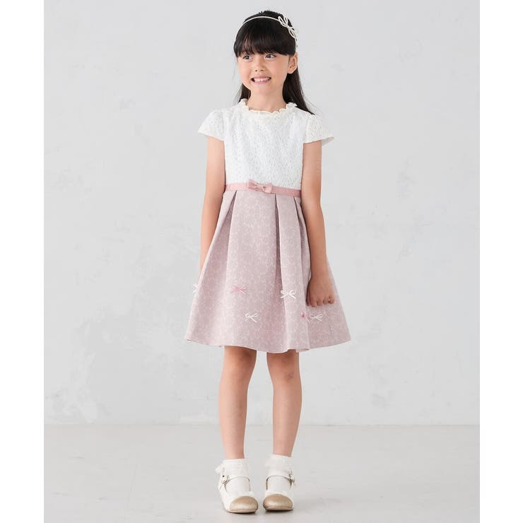 フラワージャガードフィット＆フレアワンピース | a.v.v【KIDS】 | 詳細画像7 