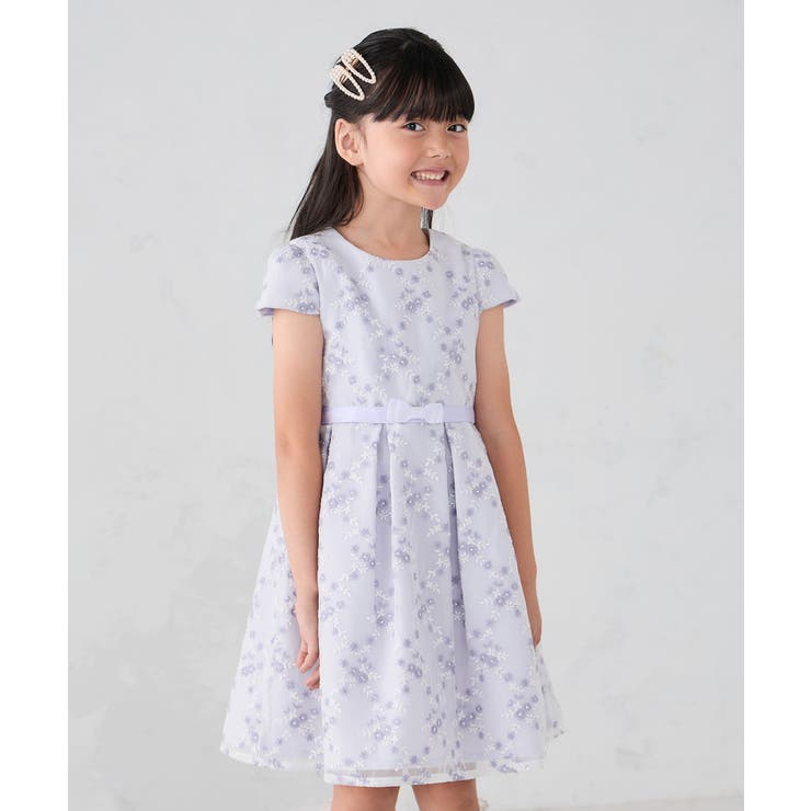 ラベンダー | フラワー刺繍セレモニーワンピース | a.v.v【KIDS】