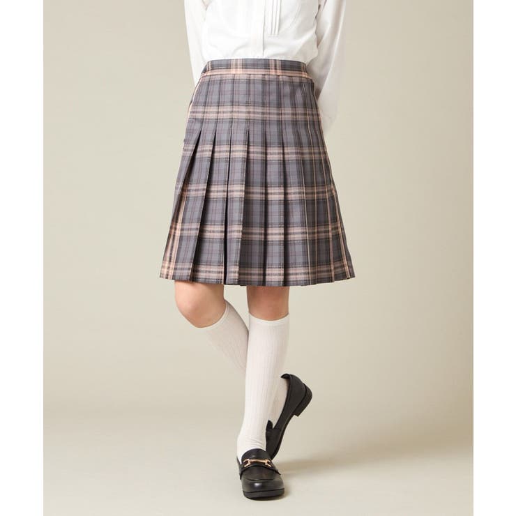 [150-160]【卒服】ラメチェックプリーツスカート | a.v.v【KIDS】 | 詳細画像1 