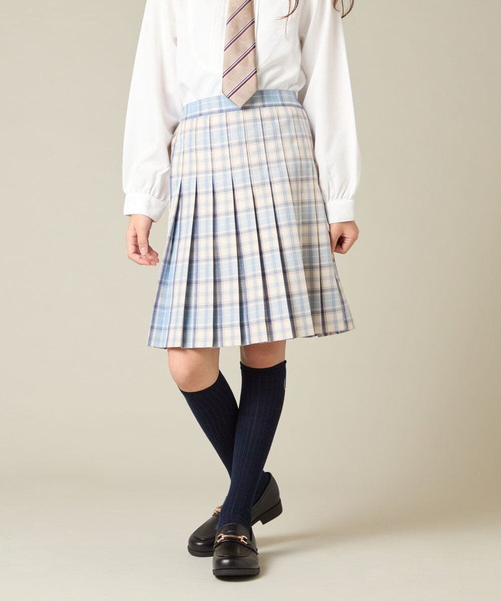 ライトブルー | [150-160]【卒服】ラメチェックプリーツスカート | a.v.v【KIDS】