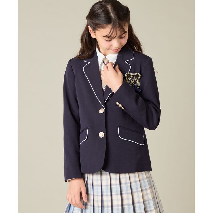 [150-160]【卒服】【エンブレム付き】パイピングテーラードジャケット | a.v.v【KIDS】 | 詳細画像2 