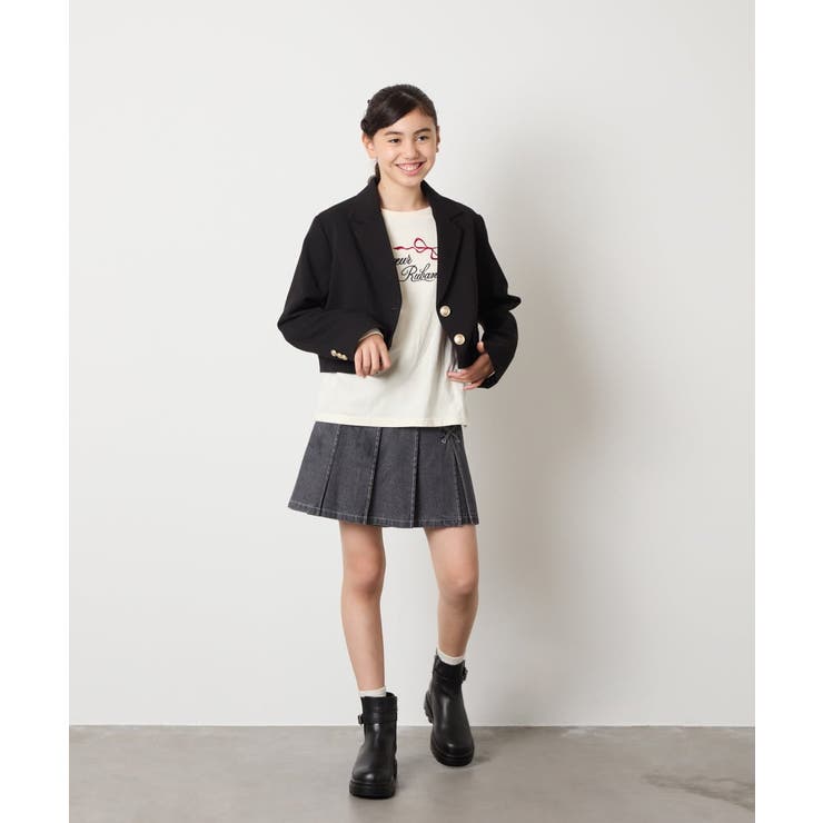 [150-160]【卒服】【エンブレム付き】ショートテーラードジャケット | a.v.v【KIDS】 | 詳細画像14 