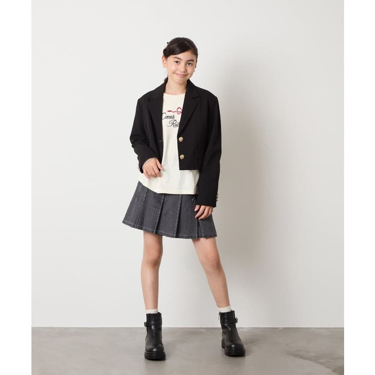 [150-160]【卒服】【エンブレム付き】ショートテーラードジャケット | a.v.v【KIDS】 | 詳細画像16 