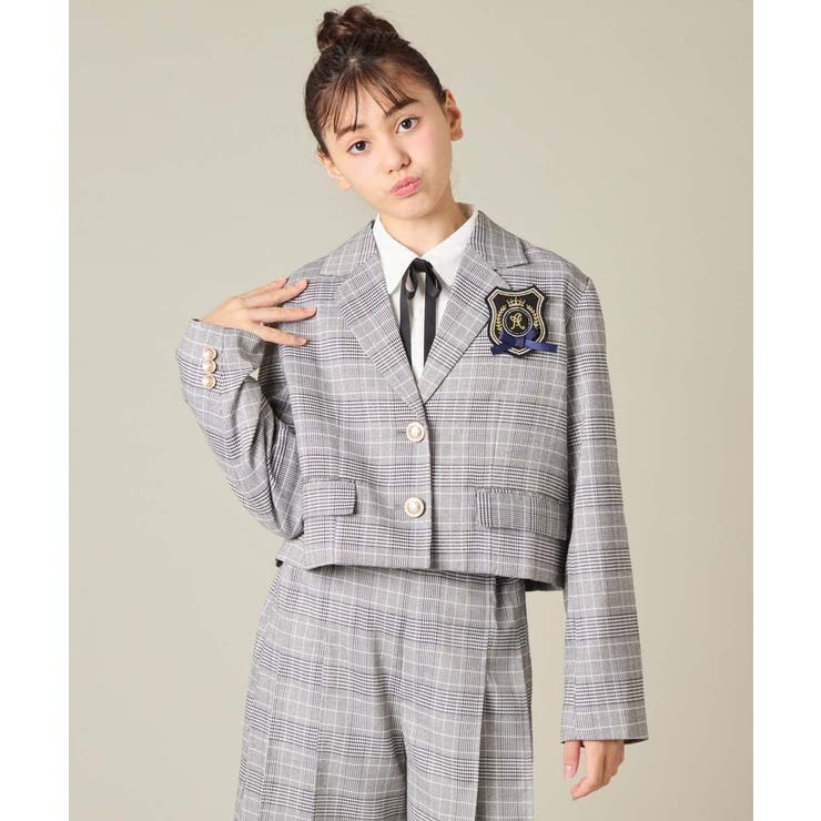[150-160]【卒服】【エンブレム付き】ショートテーラードジャケット | a.v.v【KIDS】 | 詳細画像19 