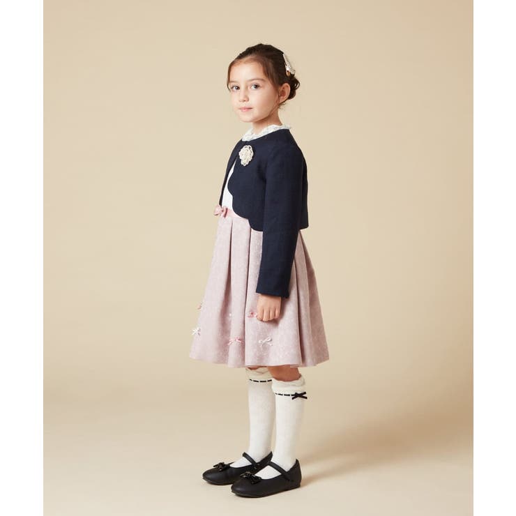 100-130]【セレモニー】スカラップジャケット[品番：ITKW0019062