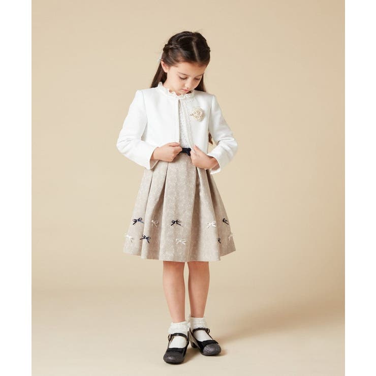 [100-130]【結婚式/セレモニー/オケージョン】レースコード付ピケボレロ | a.v.v【KIDS】 | 詳細画像13 