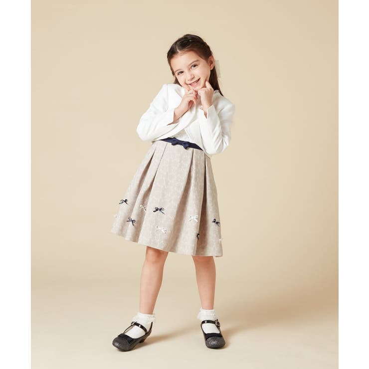 [100-130]【結婚式/セレモニー/オケージョン】レースコード付ピケボレロ | a.v.v【KIDS】 | 詳細画像14 