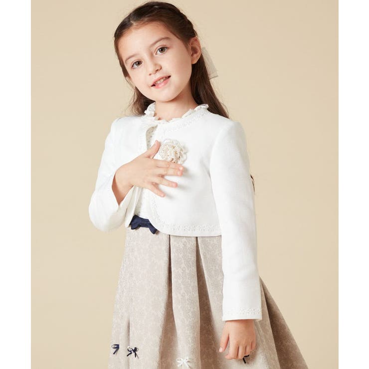 [100-130]【結婚式/セレモニー/オケージョン】レースコード付ピケボレロ | a.v.v【KIDS】 | 詳細画像9 