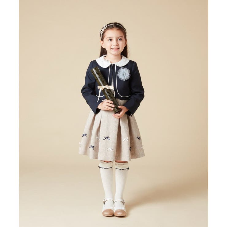 [100-130]【結婚式/セレモニー/オケージョン】パール調衿付きボレロ | a.v.v【KIDS】 | 詳細画像12 