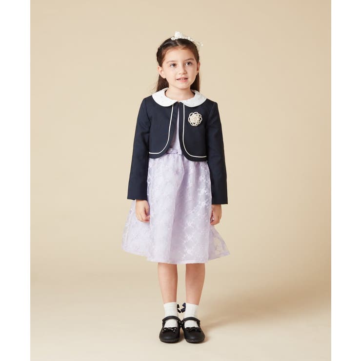 [100-130]【結婚式/セレモニー/オケージョン】パール調衿付きボレロ | a.v.v【KIDS】 | 詳細画像13 