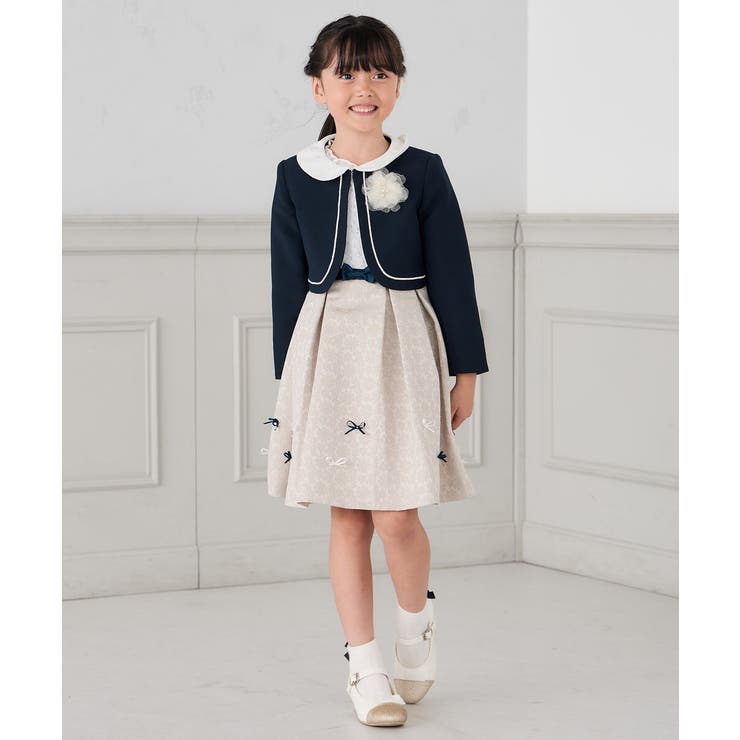 [110-130]【セレモニー/オケージョン/結婚式】衿付きセレモニーボレロ | a.v.v【KIDS】 | 詳細画像3 