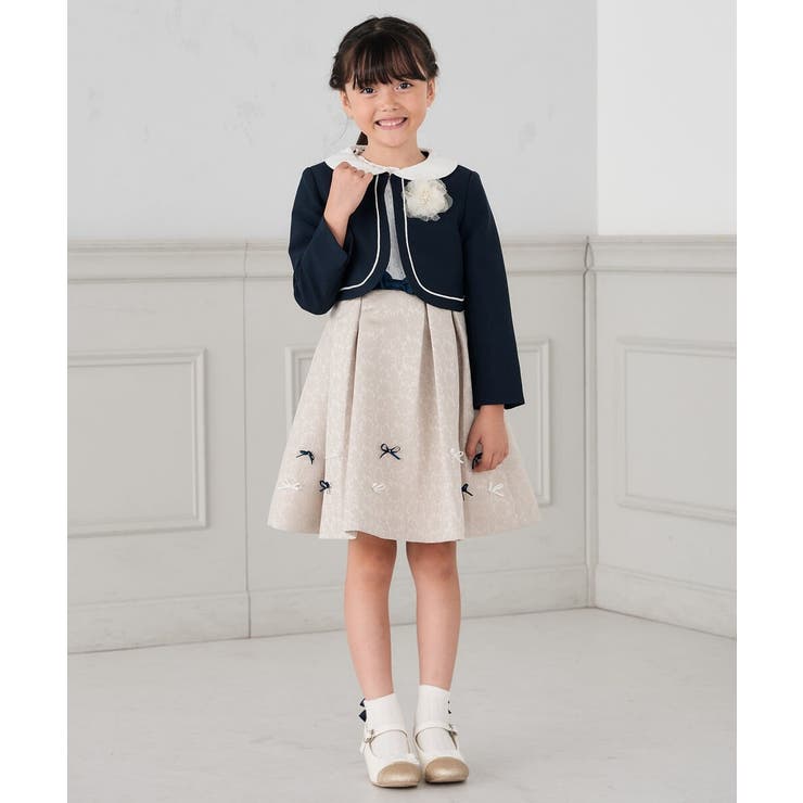 [110-130]【セレモニー/オケージョン/結婚式】衿付きセレモニーボレロ | a.v.v【KIDS】 | 詳細画像5 