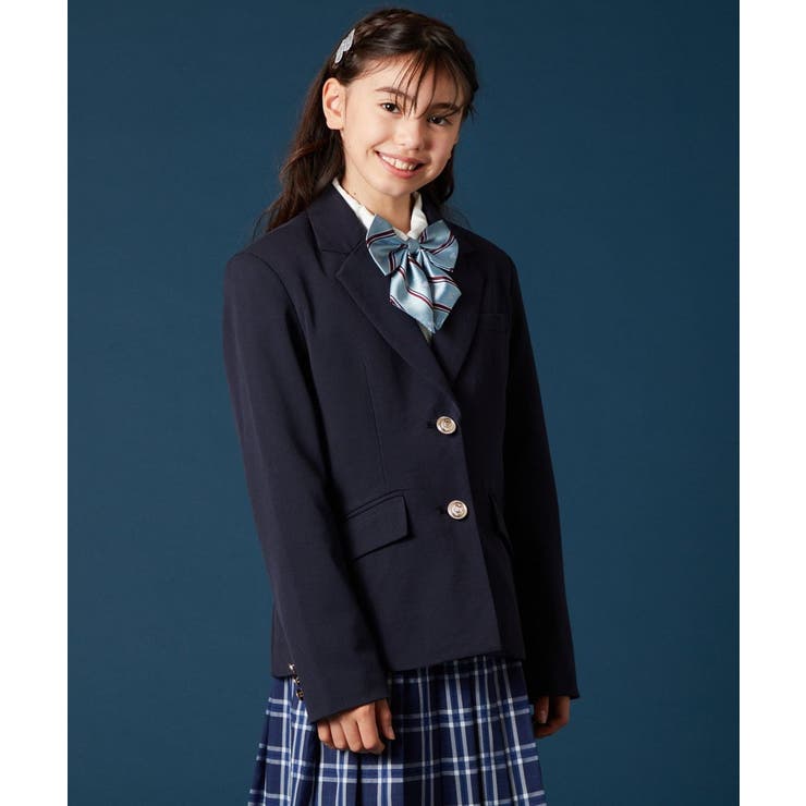ネイビー | [140-160]【卒服】エンブレム付きテーラードジャケット | a.v.v【KIDS】