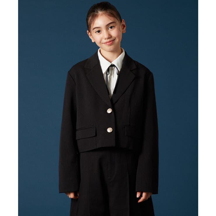 [140-160]【卒服】エンブレム付きショートテーラードジャケット | a.v.v【KIDS】 | 詳細画像2 