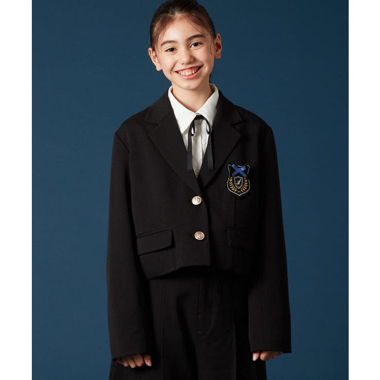 [140-160]【卒服】エンブレム付きショートテーラードジャケット | a.v.v【KIDS】 | 詳細画像3 