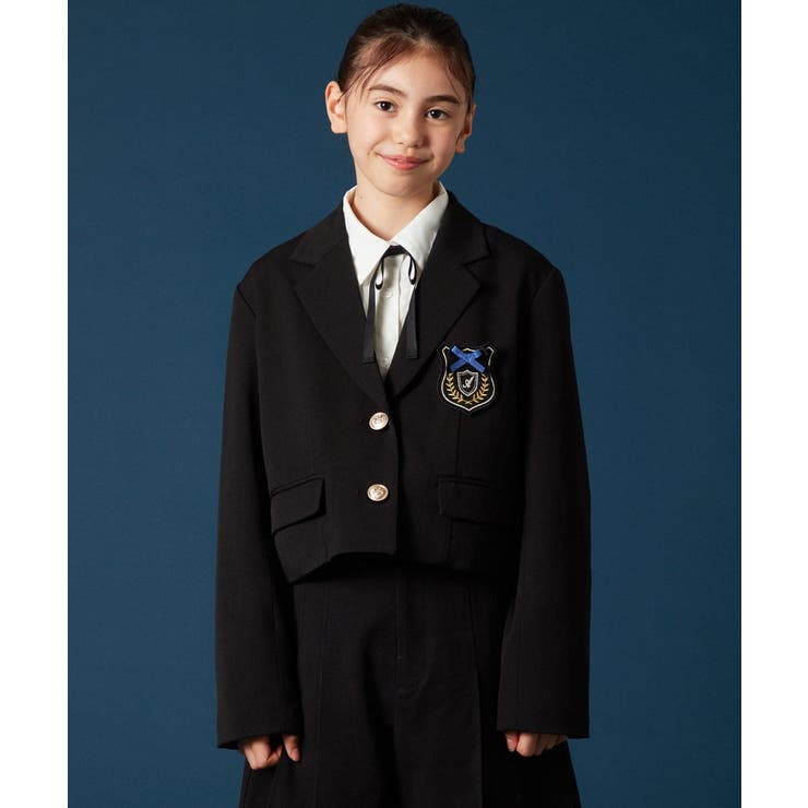 [140-160]【卒服】エンブレム付きショートテーラードジャケット | a.v.v【KIDS】 | 詳細画像4 