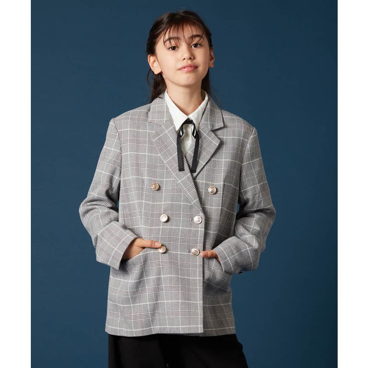 [140-160]【卒服】エンブレム付きWブレストジャケット | a.v.v【KIDS】 | 詳細画像4 