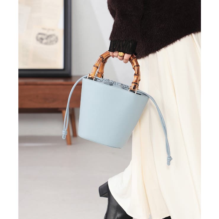 ライトブルー | バンブーハンドルミニバケツトート | a.v.v【WOMEN】