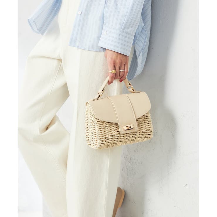 アイボリー | かごフラップハンドバッグ | a.v.v【WOMEN】