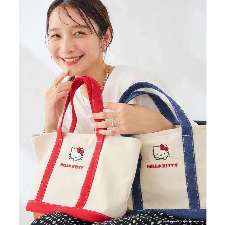 レッド | HELLO KITTY 刺繍キャンバスバッグ | a.v.v【WOMEN】