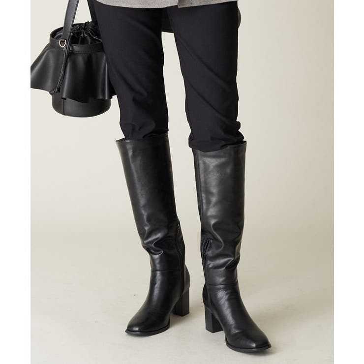 ブラック | バックストレッチロングブーツ | a.v.v【WOMEN】