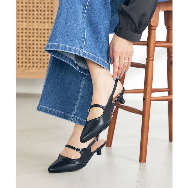 ブラック | バックストラップパンプス | a.v.v【WOMEN】