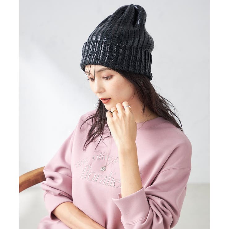 ブラック | 箔ニットビーニー | a.v.v【WOMEN】