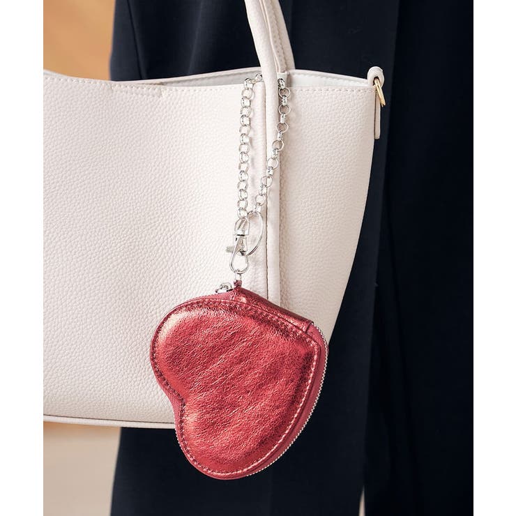 レッド | ハートチャームコインケース | a.v.v【WOMEN】