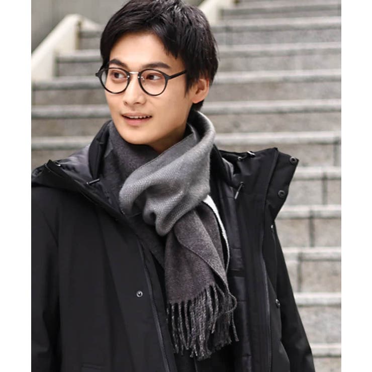 BEAMS MEN｜リバーシブル グラデーション チェック マフラー