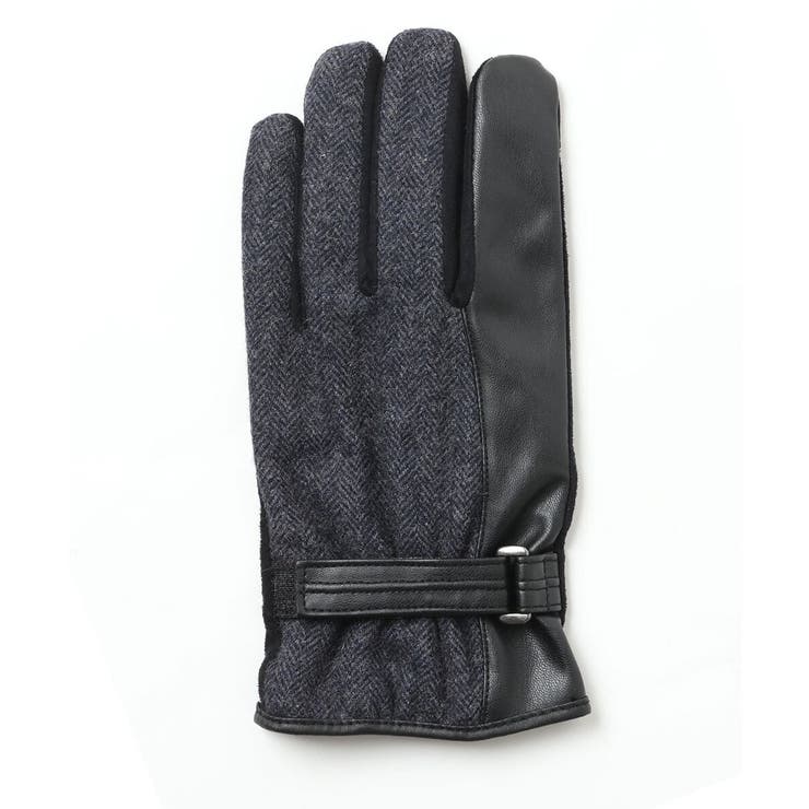 ネイビー(57) | へリンボン柄グローブ | MK MICHEL KLEIN homme