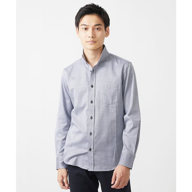 日本製生地使用】長袖シャツ/ダイヤシャンブレー[品番 日本製生地使用】長袖シャツ/ダイヤシャンブレー[品番