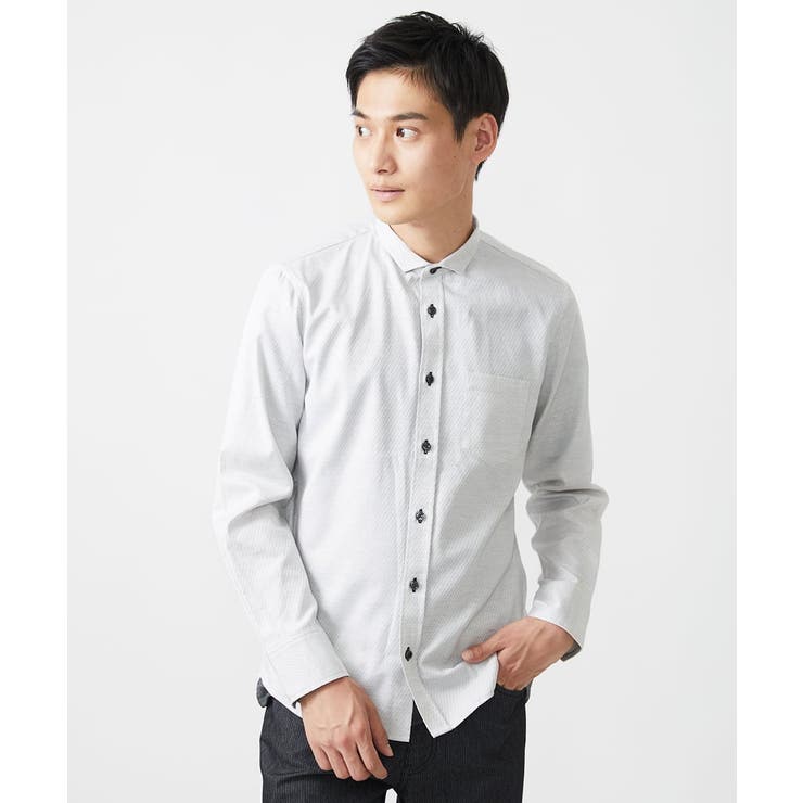 日本製生地使用】長袖シャツ/ダイヤシャンブレー[品番