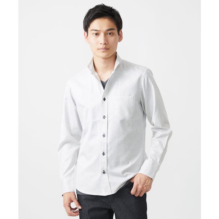 日本製生地使用】長袖シャツ/ダイヤシャンブレー[品番